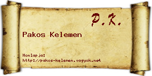 Pakos Kelemen névjegykártya